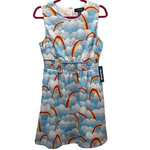 Modcloth Rainbow and Cloud Dress - Blue and Multicolor